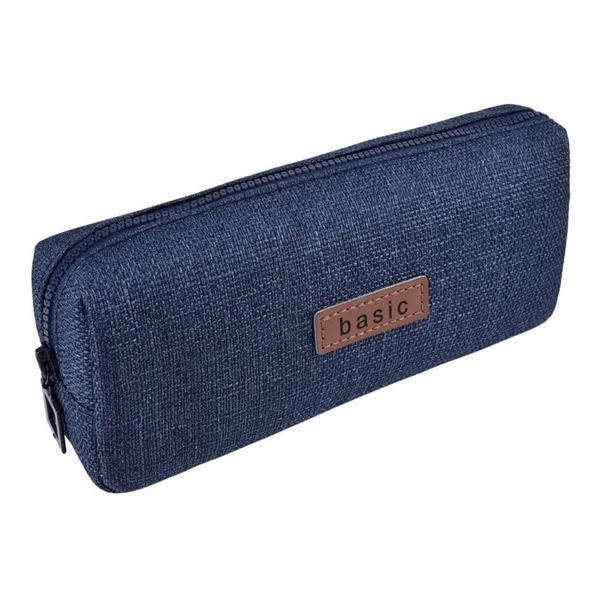 

1pc Letter Graphic Pencil Bag, Navy blue