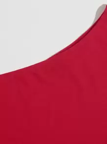 SHEIN Essnce Camiseta corta de un hombro - Rojo - Ver 5