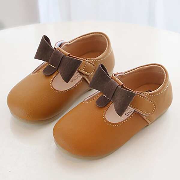 

Toddler Girls Bow Decor Mary Jane Flats, Brown