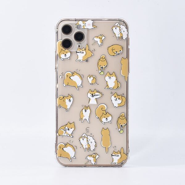 

Cartoon Dog Clear iPhone Case, Multicolor