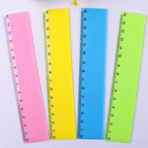 

2pcs Plain Random Ruler, Multicolor