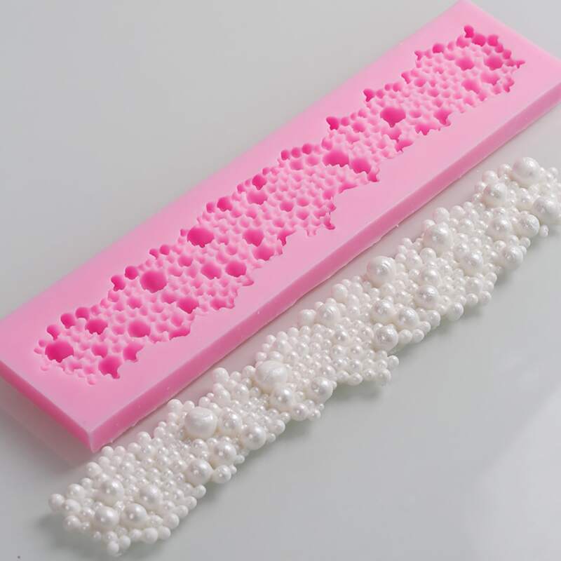 

1pc Silicone Cake Border Mold, Pink