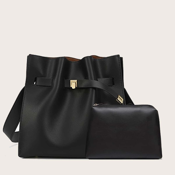 

Large Capacity Crossbody Bag With Inner Pouch, Black