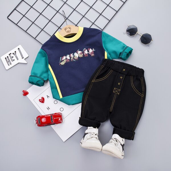 

Карикатура Повседневный Комплект из двух предметов для мальчиков, Многоцветный