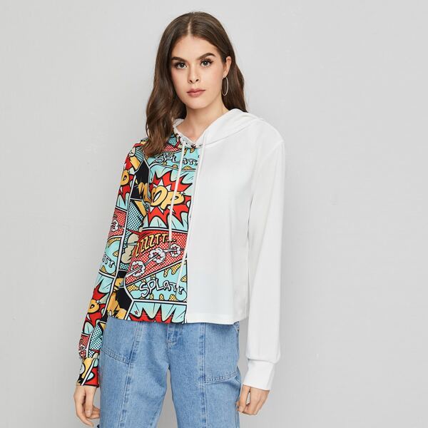 

Pop Art Print Hoodie, Multicolor