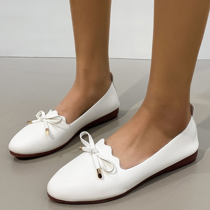 

Bow Decor Flats, White