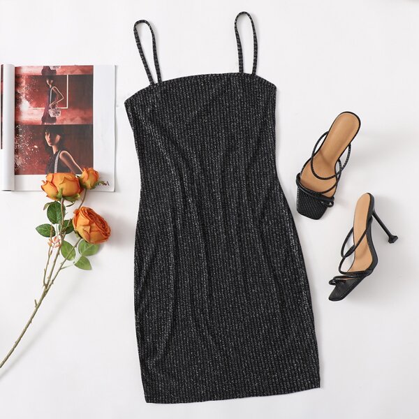 

Glitter Cami Dress, Dark grey