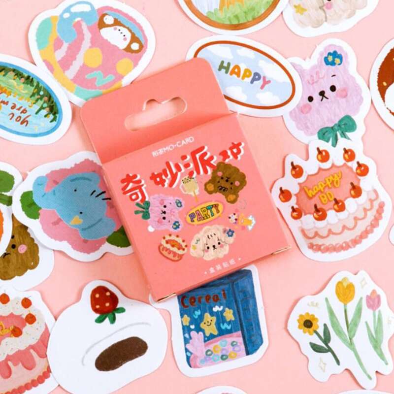 

46pcs Animal & Floral Pattern Sticker, Multicolor