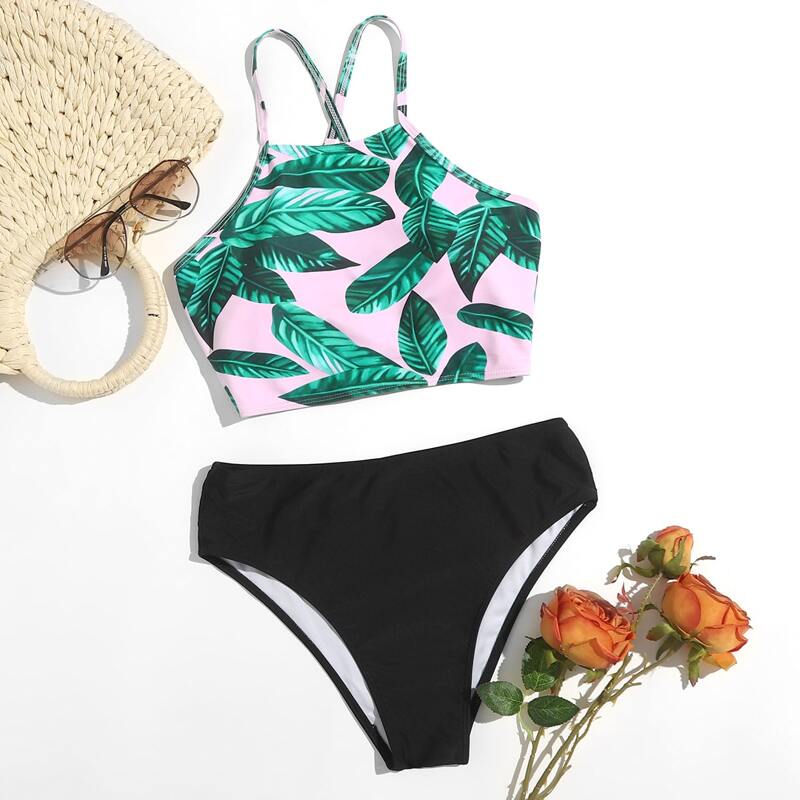

Tropical Print Bikini Swimsuit, Multicolor