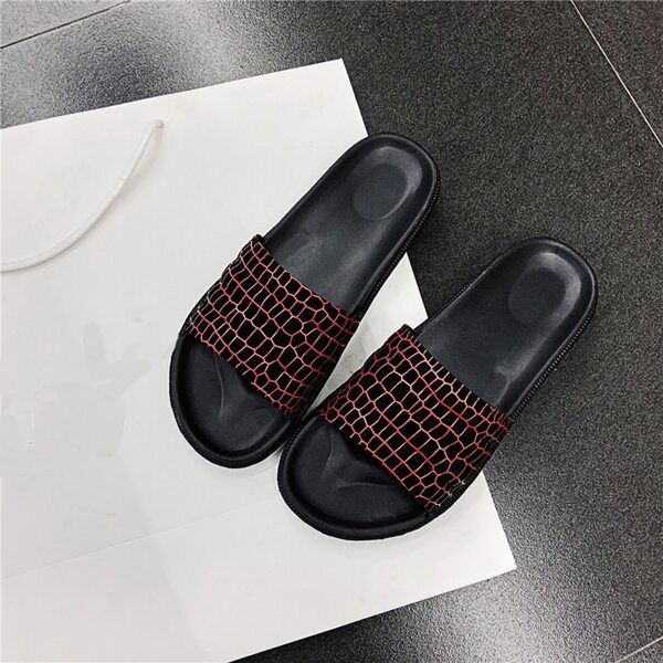 

Men Geometric Pattern Slides, Red