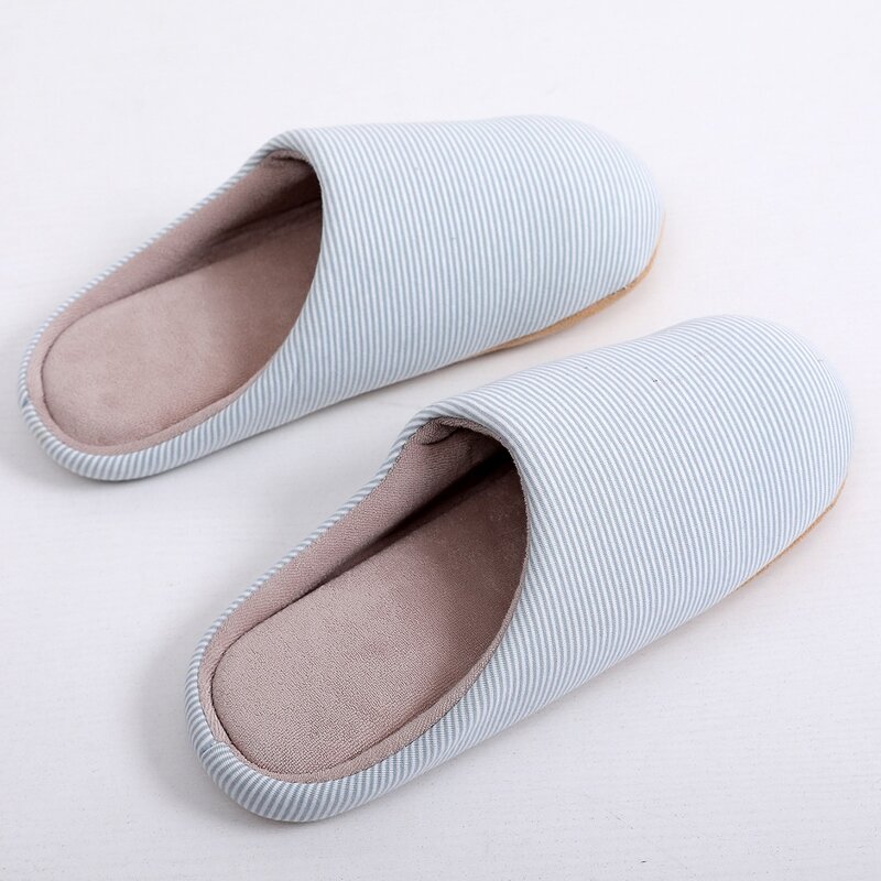 

Striped Pattern Slippers, Light grey