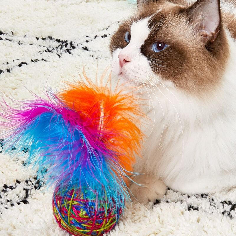 

1pc Cotton Rope Ball Cat Toy, Multicolor