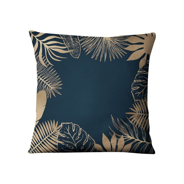 

Leaf Print Cushion Cover Without Filler, Multicolor