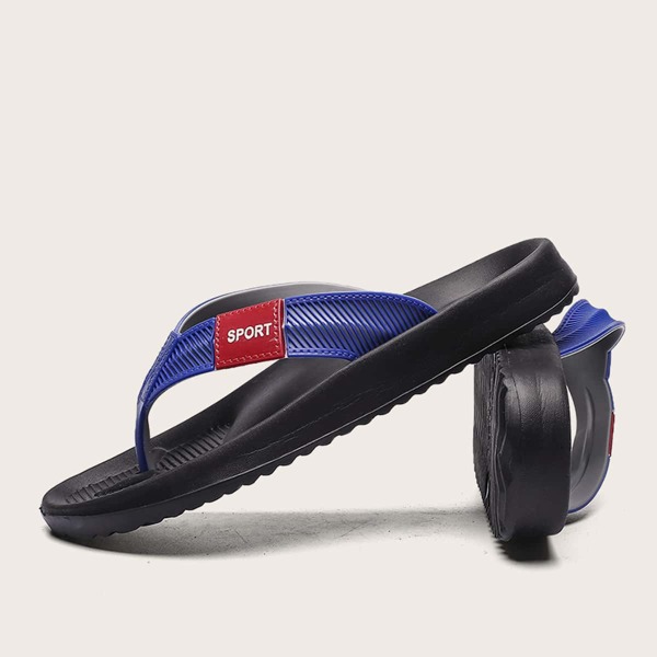

Men Letter Graphic Flip Flops, Blue