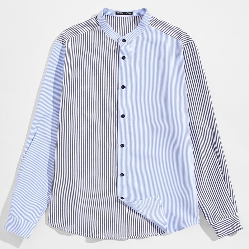 

Guys Single Breasted Striped Shirt, Multicolor