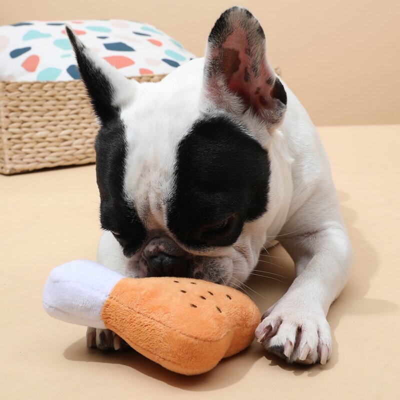 

Chicken Leg Shaped Dog Sound Toy, Brown