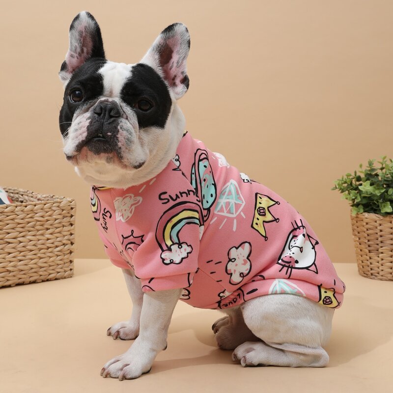 

Cartoon Graphic Dog Sweatshirt, Pink