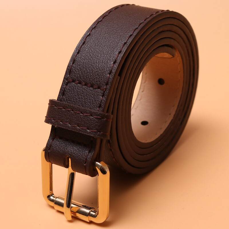 

Simple Square Buckle Belt, Coffee brown