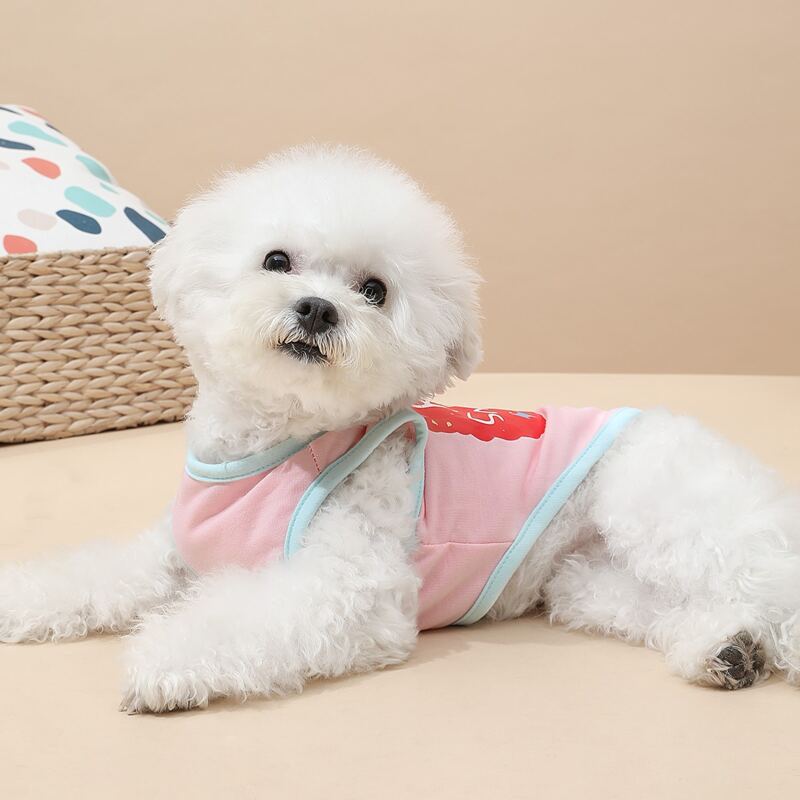 

Slogan Graphic Dog Tank, Pink