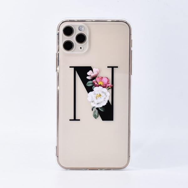 

Letter Graphic Clear iPhone Case, Multicolor