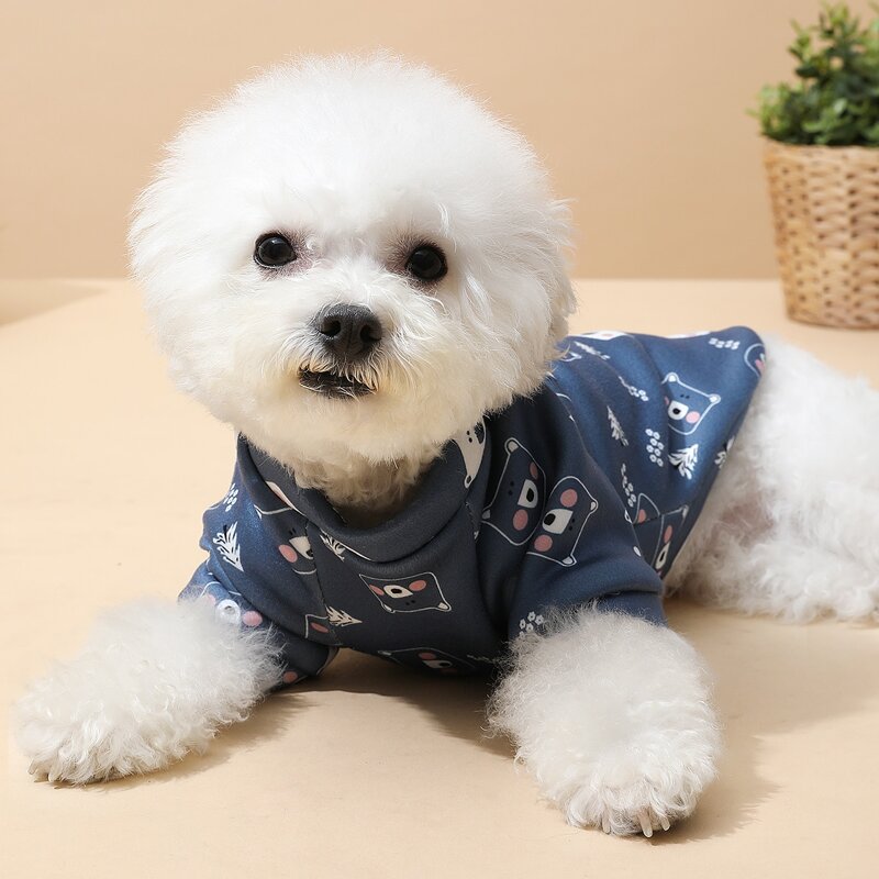 

Bear Print Dog Sweatshirt, Blue