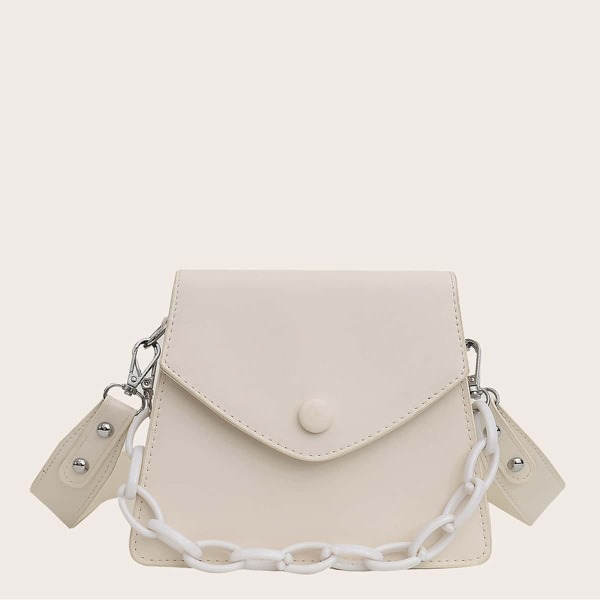 

Chain Detail Shoulder Bag, Beige