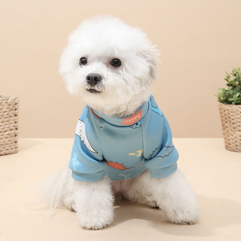 

Dinosaur Print Dog Sweatshirt, Blue