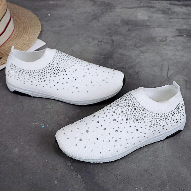 

Rhinestone Decor Sneakers, White