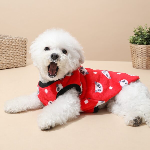 

Panda Print Dog Top, Red