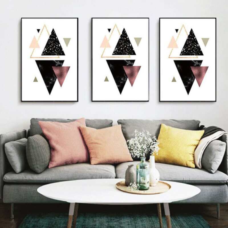 

1pc Geometric Pattern Wall Painting Without Frame, Multicolor