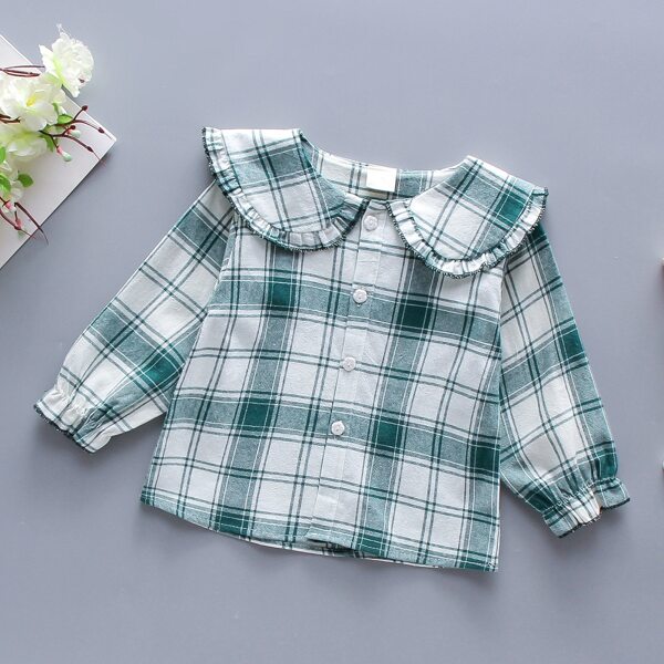 

Toddler Girls Plaid Peter Pan Collar Blouse, Multicolor