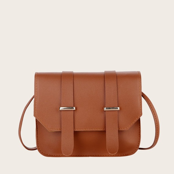 

Minimalist Flap Crossbody Bag, Brown