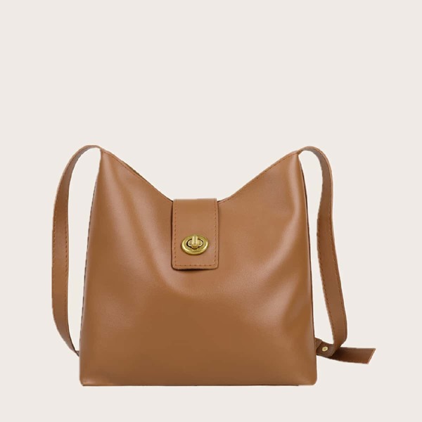 

Twist Lock Crossbody Bag, Brown