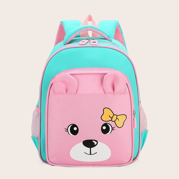 

Girls Cartoon Bear Print Backpack, Multicolor