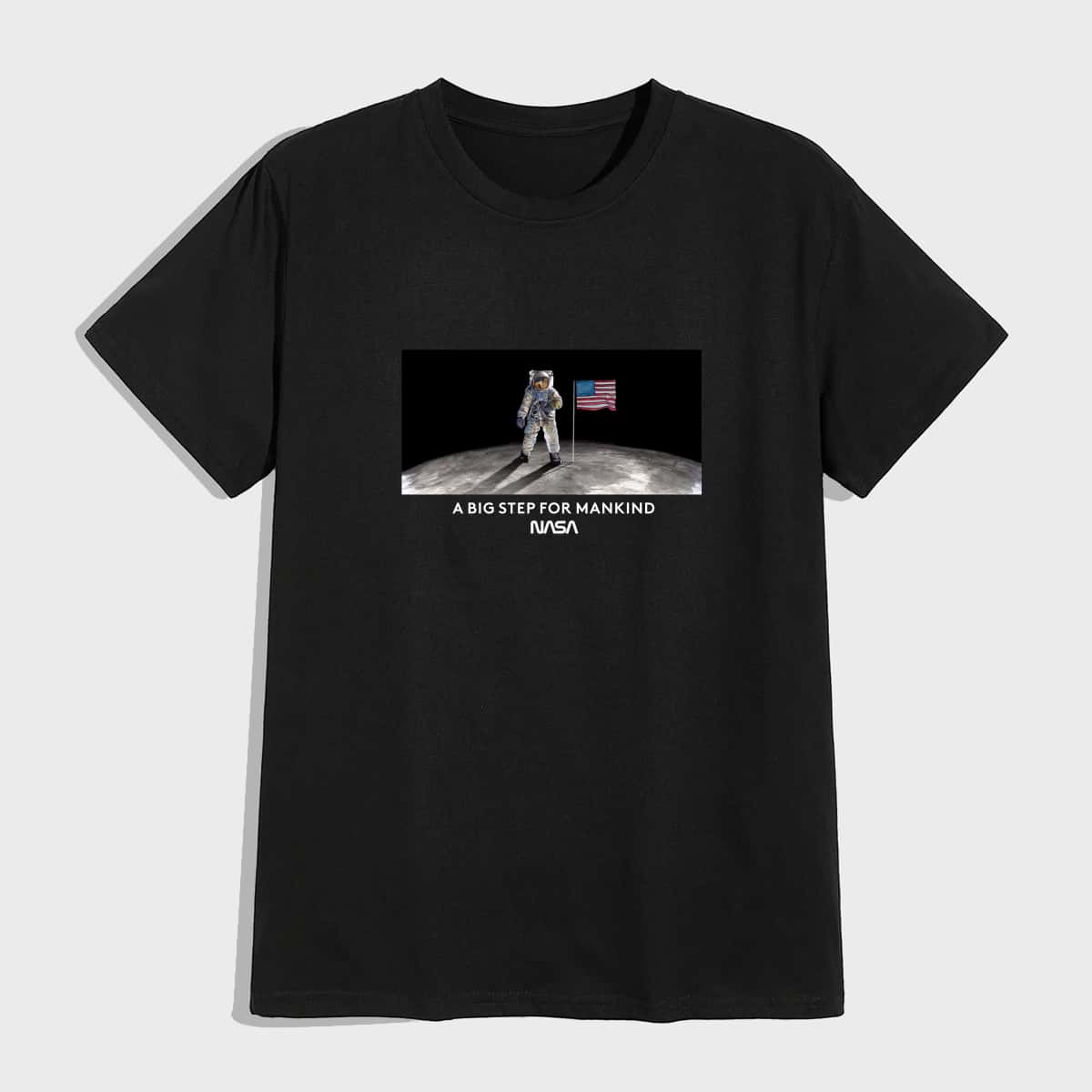 

Guys Letter Spaceman Graphic Tee, Black