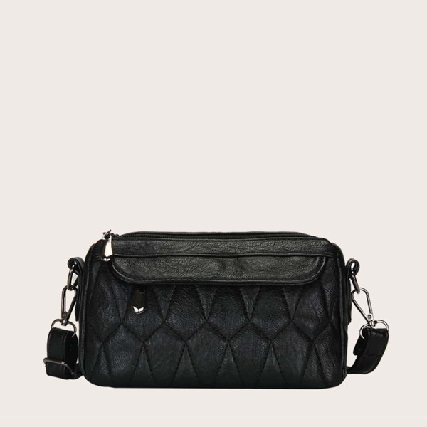 

Stitch Detail Crossbody Bag, Black