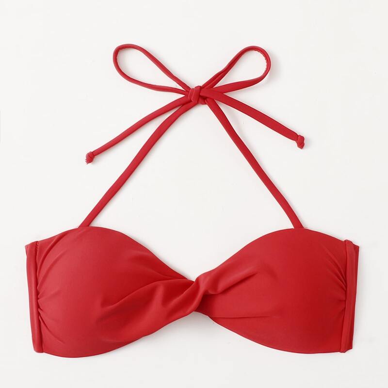 

Twist Halter Bikini Top, Red
