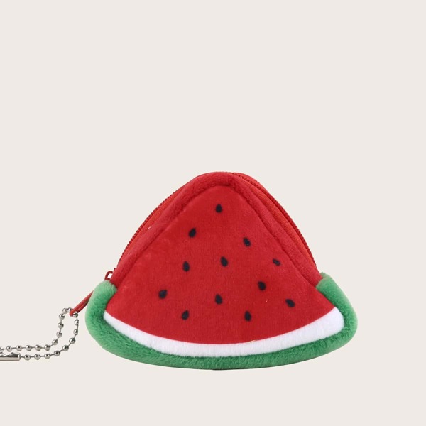 

Girls Fruit Shaped Fuzzy Wallet, Red