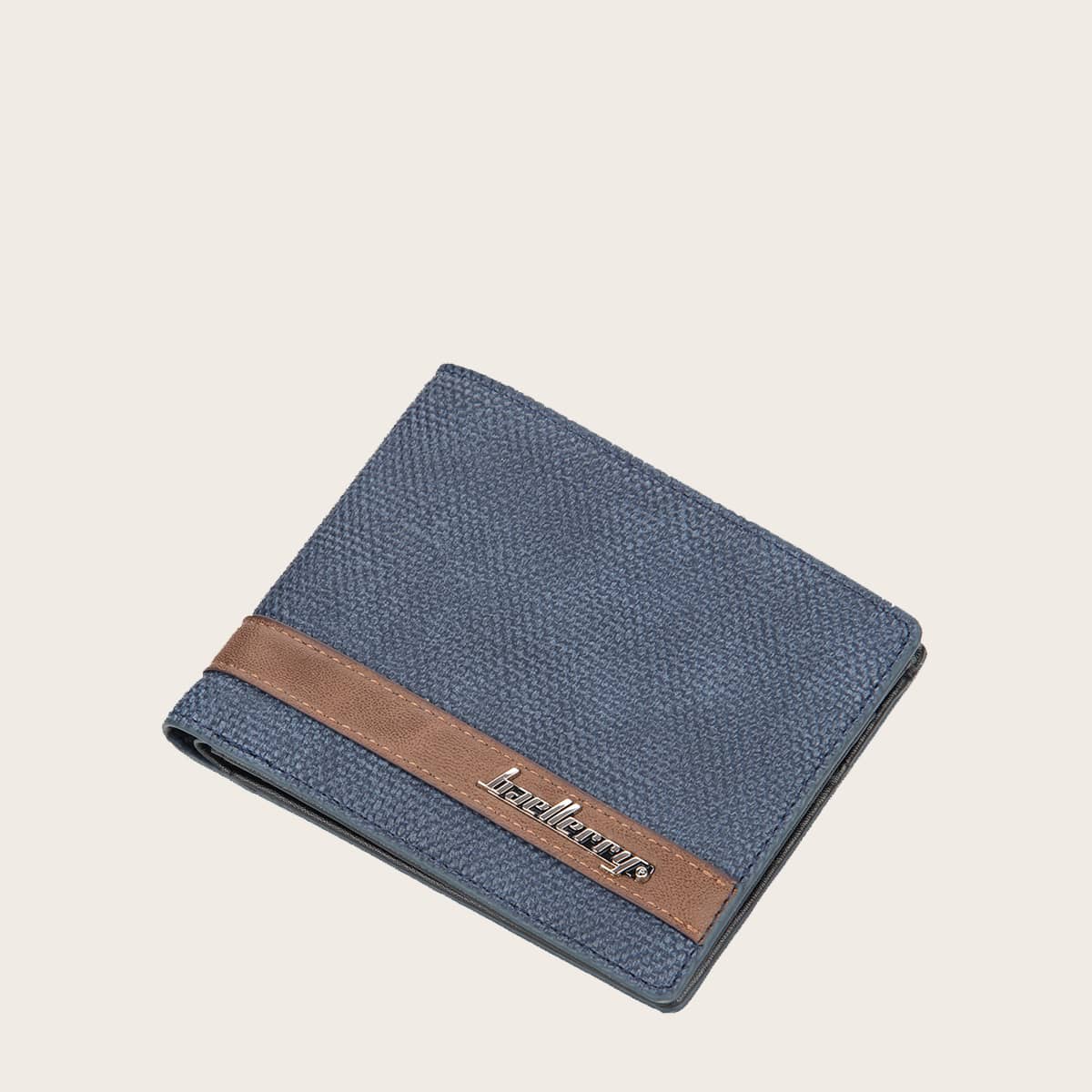 

Guys Letter Decor Fold Over Wallet, Blue