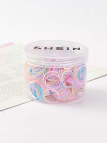 500入組一次性彈性髮圈 - 彩色 - 查看 2