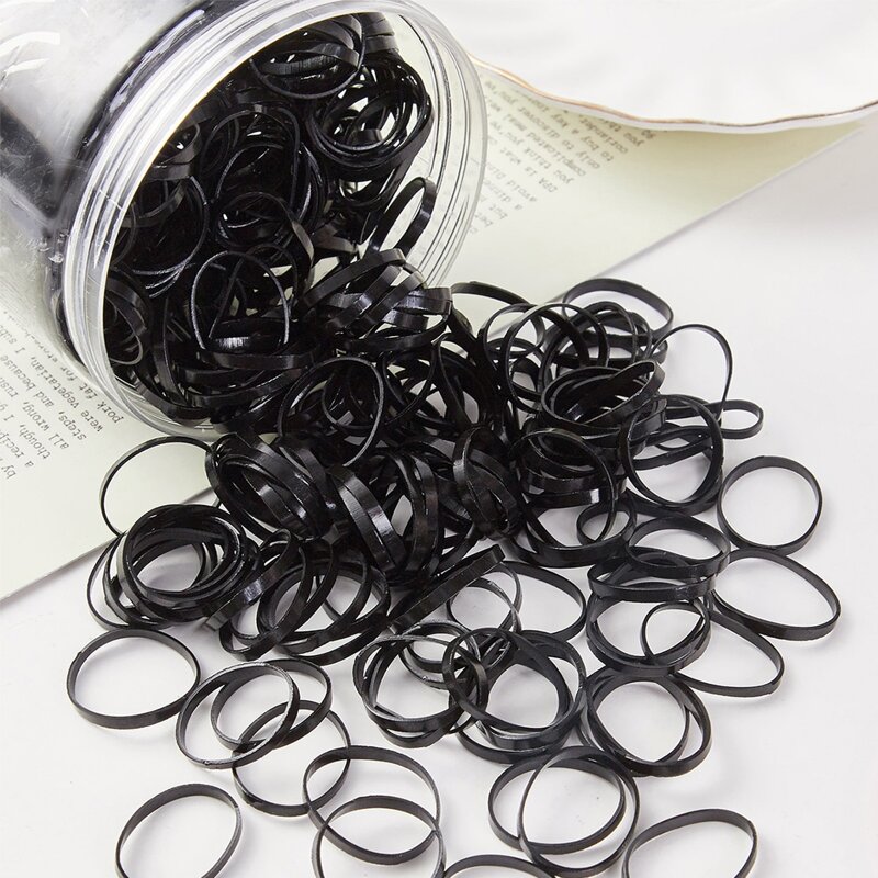 

500pcs Disposable Elastic Hair Tie, Black