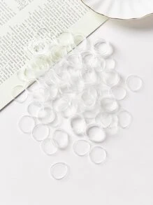 500pcs Disposable Elastic Hair Tie Casual Hair Ties Ponytail Holders Hair Elastics Hair Rubber Bands Scrunchies Hair Rope - Clear - View 3