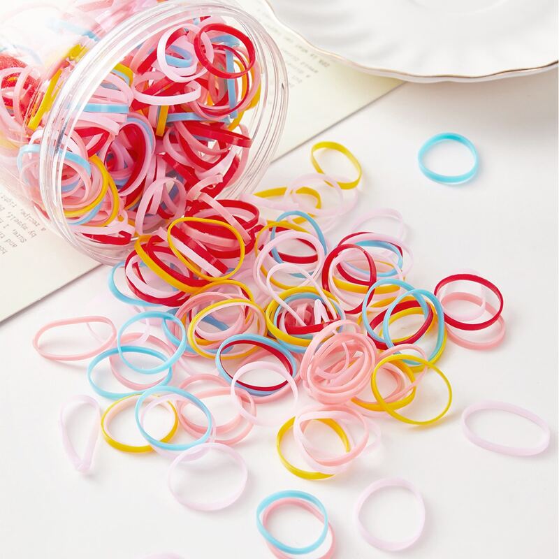 

500pcs Disposable Elastic Hair Tie, Multicolor
