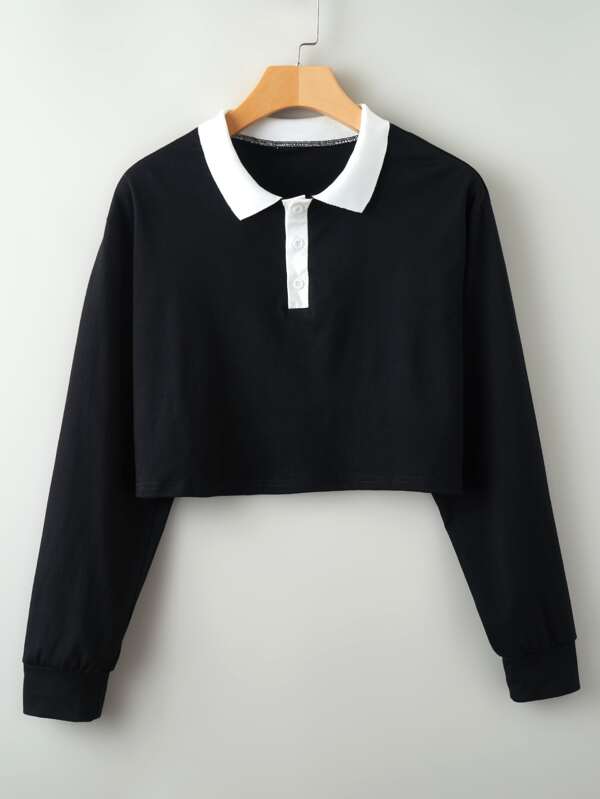 peter pan collar crop top