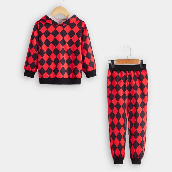 

Toddler Boys Allover Argyle Print Hoodie & Sweatpants, Multicolor