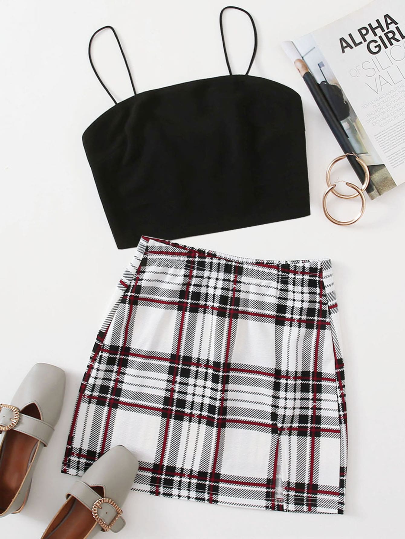 plaid skirt