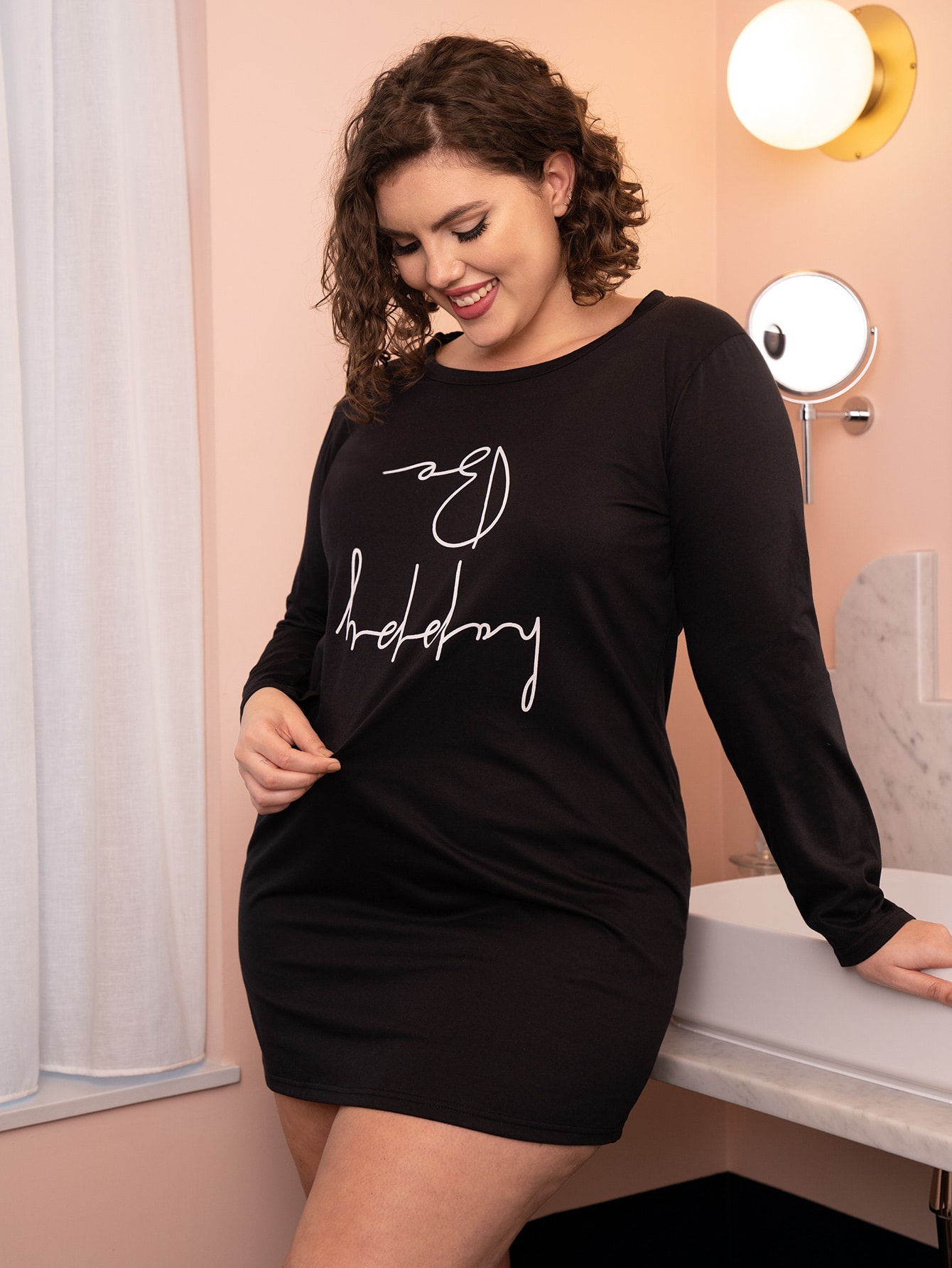Plus Letter Graphic Night Dress thumbnail