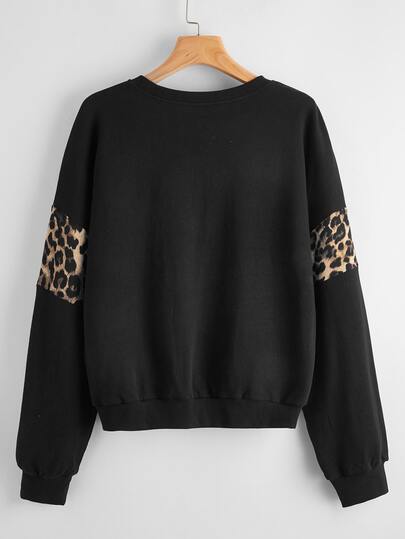 Leopard Panel Pullover