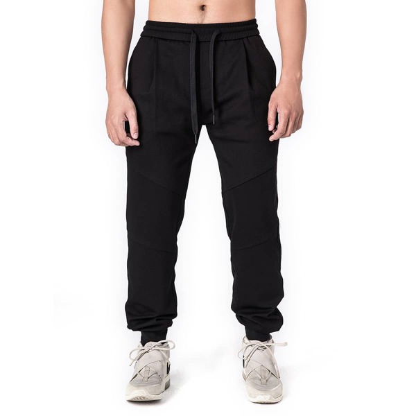 

Men Slant Pocket Drawstring Sweatpants, Black