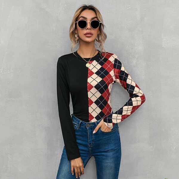 

Argyle Colorblock Tee, Multicolor